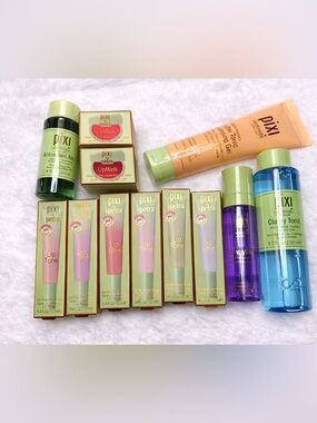 Pixi Skincare Bundle NEW Glow Tonic Cleanser Lip Tone Set LipMask Clarity Toner